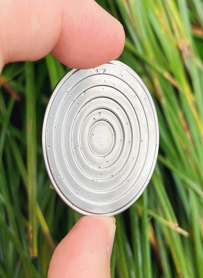 LXQQFUN EDC Titanium Contact Coins Fidget Toys, Pocket Skill Toys Lucky Coin Worry Stone, Solid Double Face Concentric-Circles Patterns Coins (Polished - Silver) - Image 4
